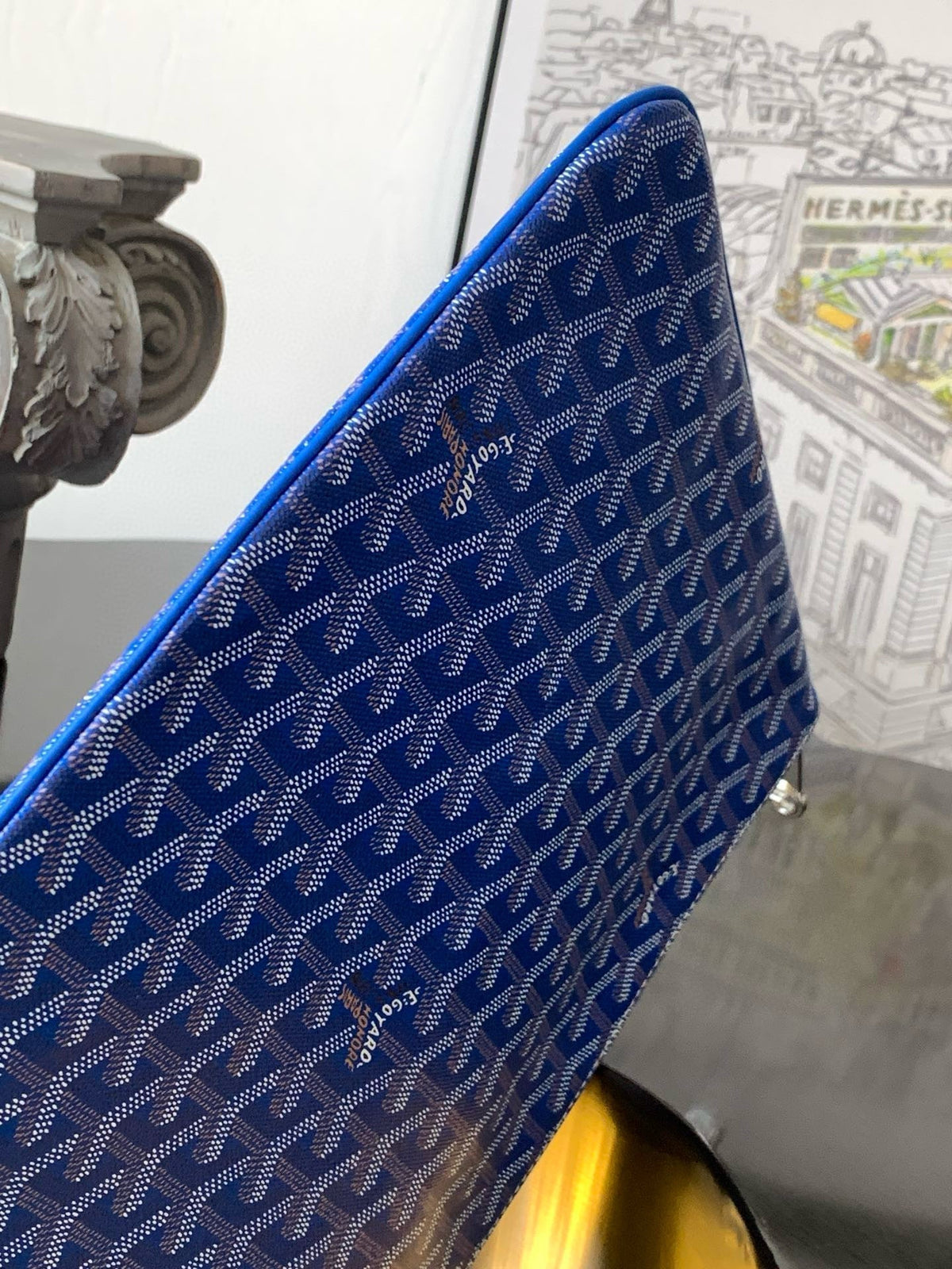 Goyard Senat Pochette in Sky Blue Goyardine Canvas Bag