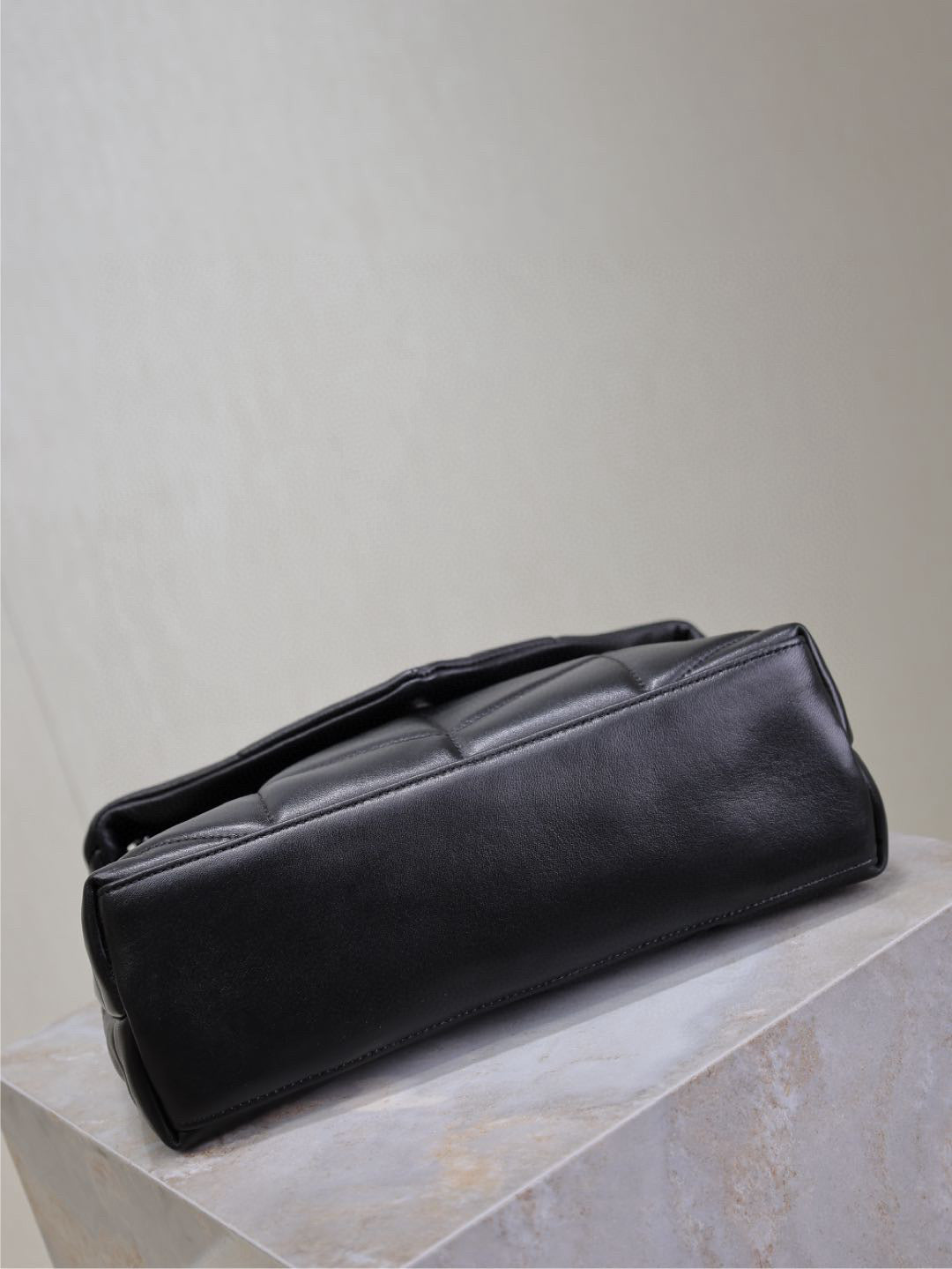 Saint Laurent Loulou Puffer Medium 29 in All Black Sheepskin Black Hardware Bag