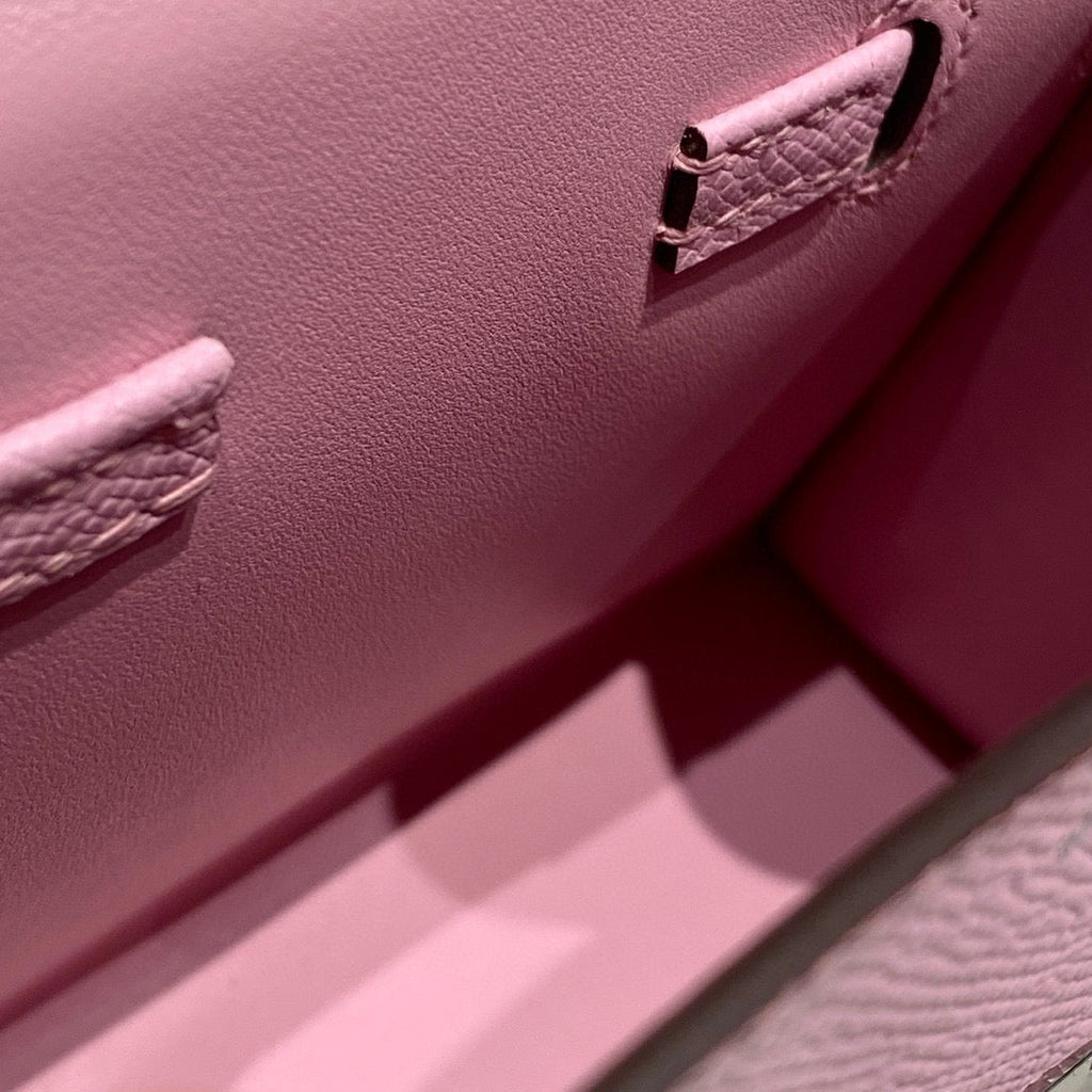 Hermes Kelly Doll Picto Mini 18 Pink Mix Brown Calfskin Bag