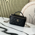 Chanel Vanity 17 Caviar with Handle in Black Calfskin Gold Hardware Bag