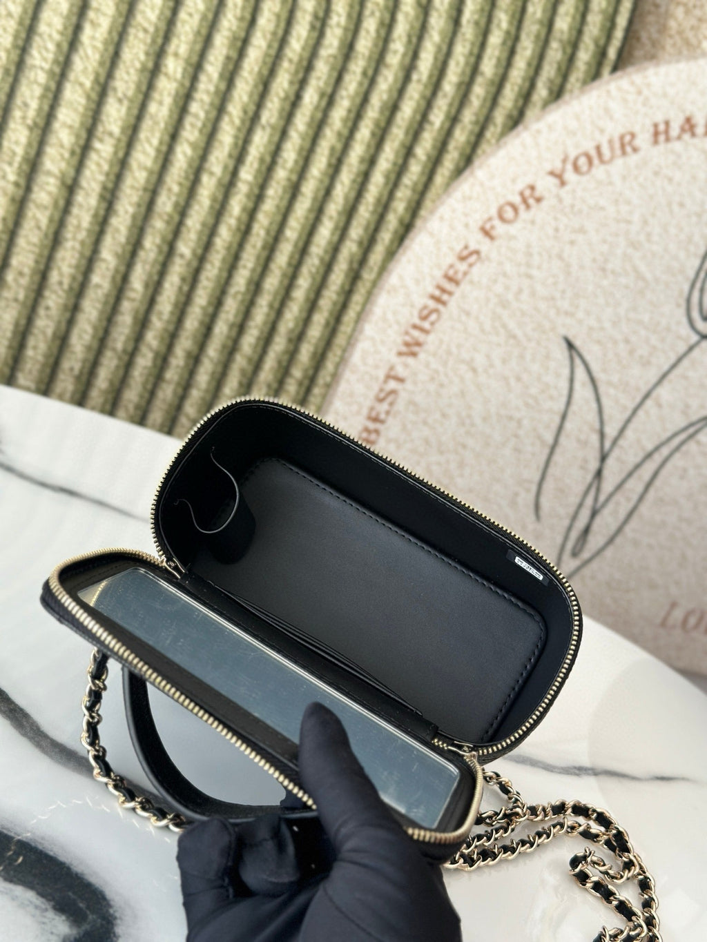Chanel Vanity 17 Caviar with Handle in Black Calfskin Gold Hardware Bag