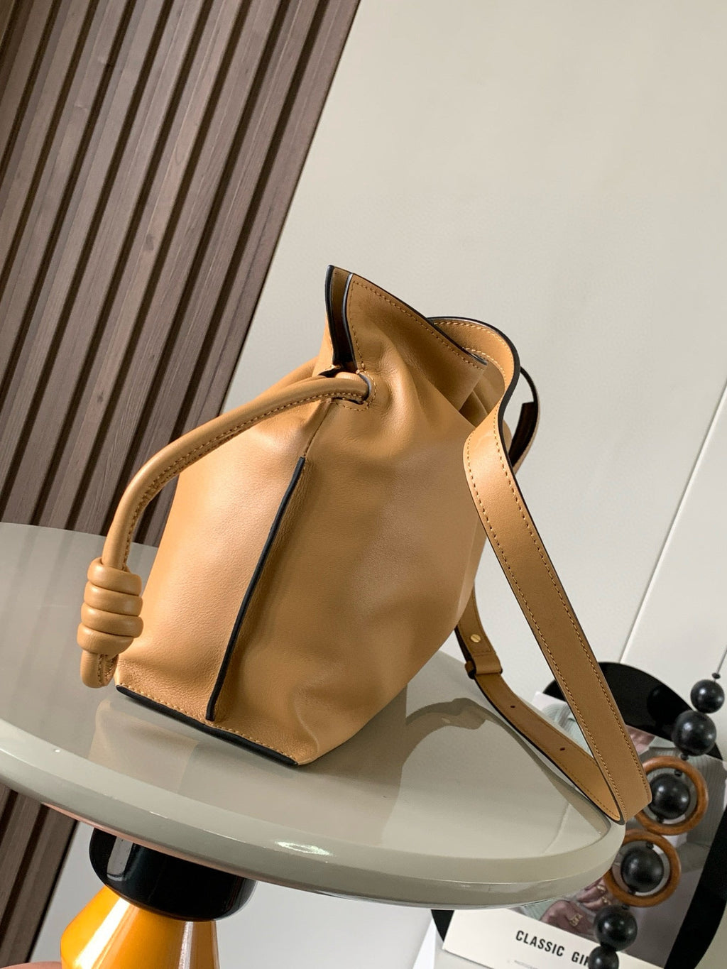 Loewe Medium 30 Flamenco Knot in Beige Lambskin Bag