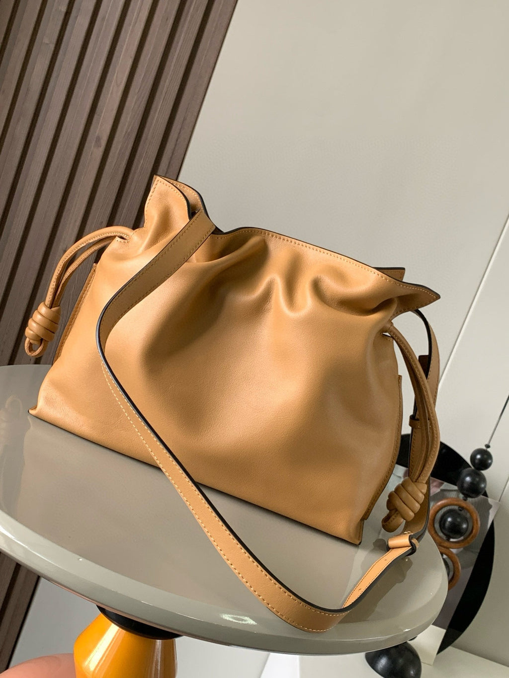 Loewe Medium 30 Flamenco Knot in Beige Lambskin Bag