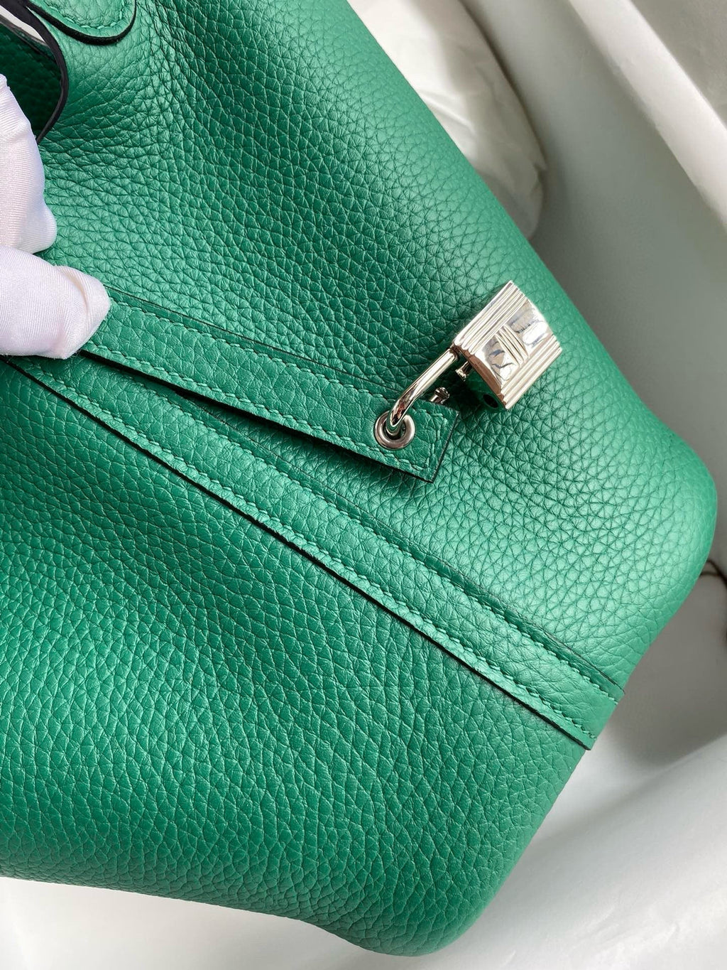 Hermes Picotin Lock 18 Emerald Togo Silver Hardware Bag