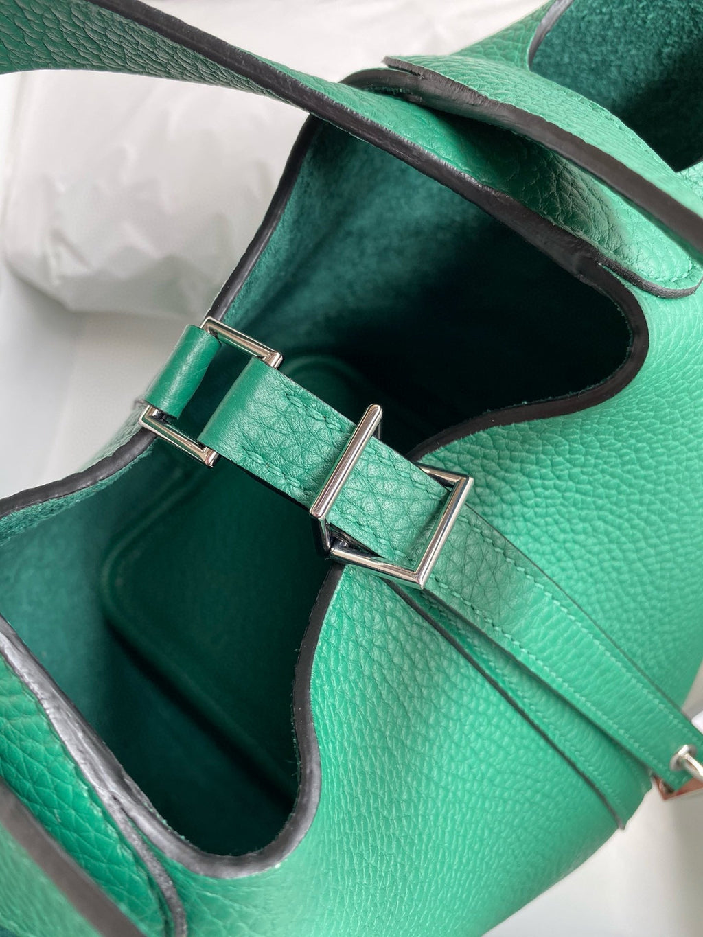 Hermes Picotin Lock 18 Emerald Togo Silver Hardware Bag
