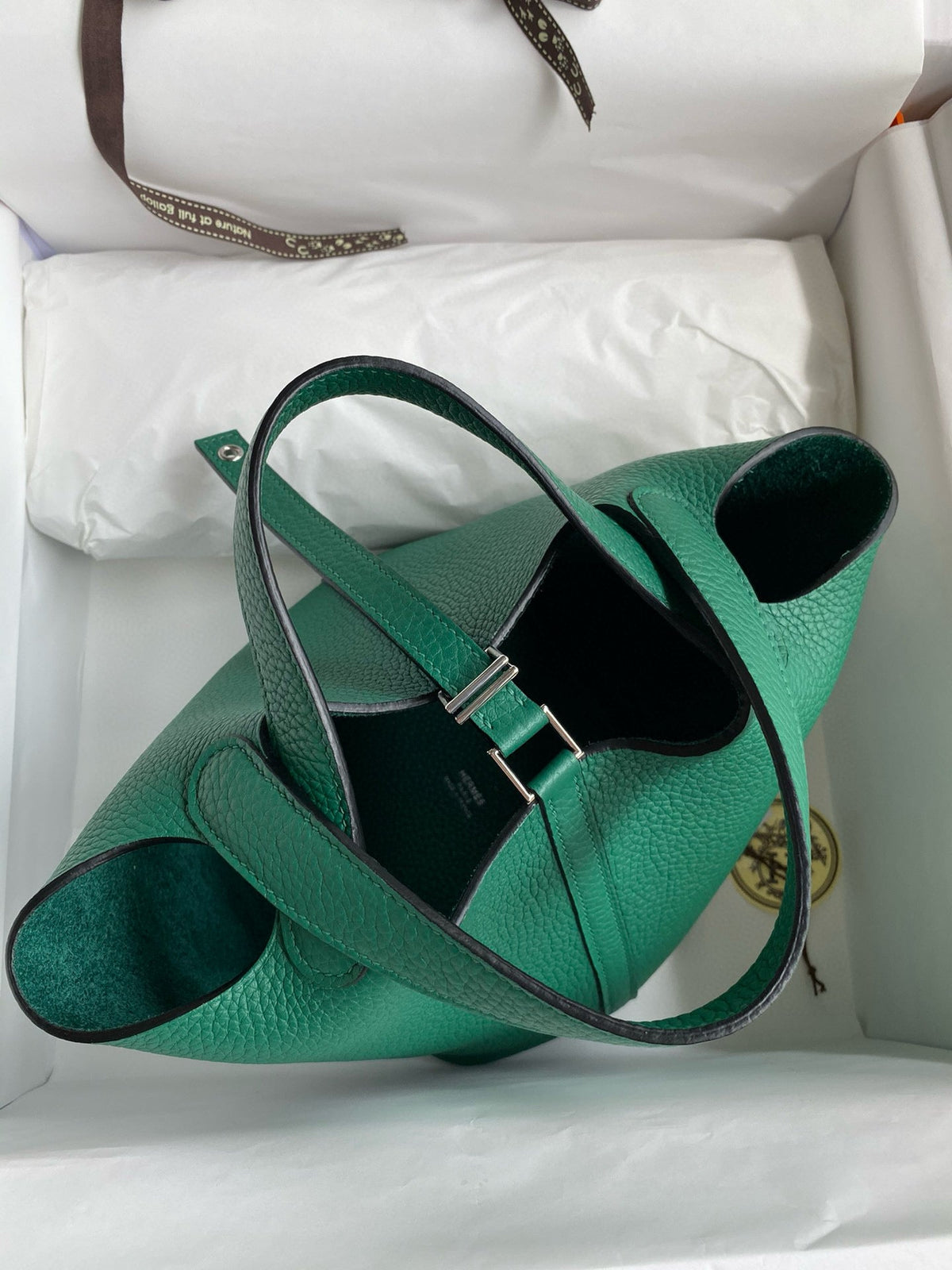 Hermes Picotin Lock 18 Emerald Togo Silver Hardware Bag