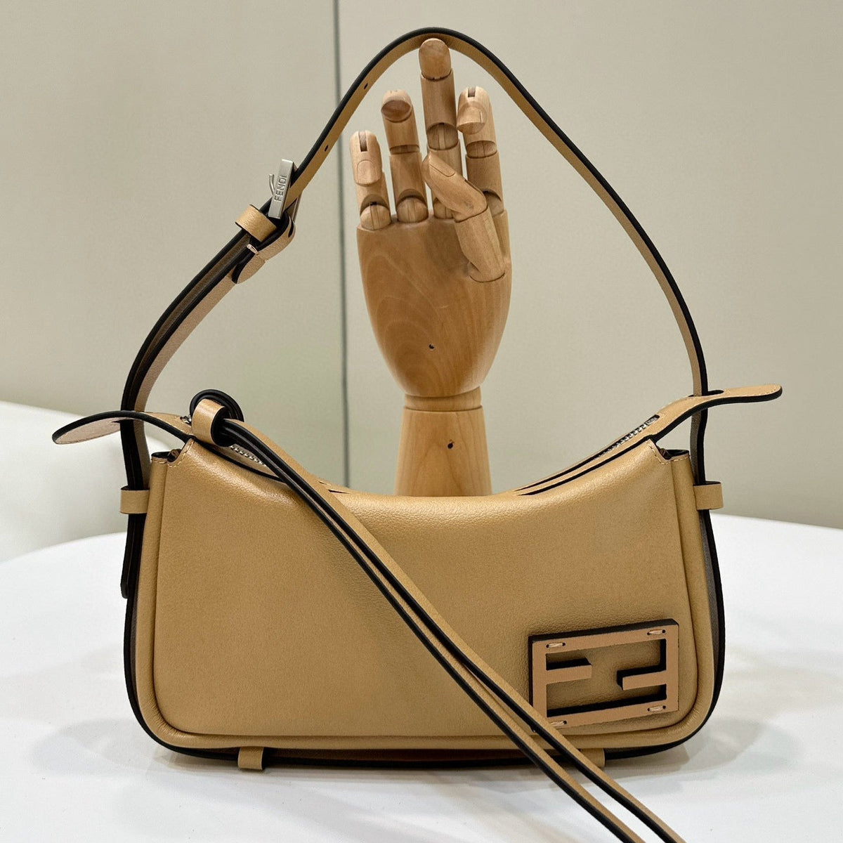 Fendi Simply Mini 22 in Light Brown Grained Calfskin Bag