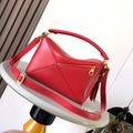 Loewe Puzzle Handbag 24 in Red Calfskin