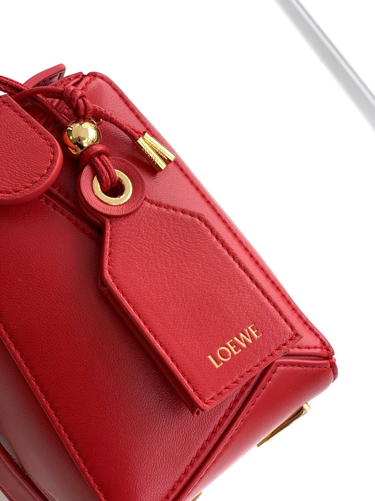 Loewe Puzzle Handbag 24 in Red Calfskin