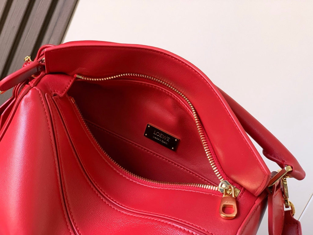 Loewe Puzzle Handbag 24 in Red Calfskin
