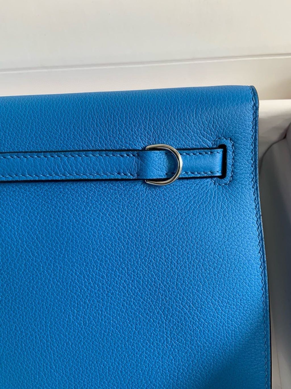 Hermes Kelly Danse 22 Evercolor Blue in Calfskin Gold Hardware Bag