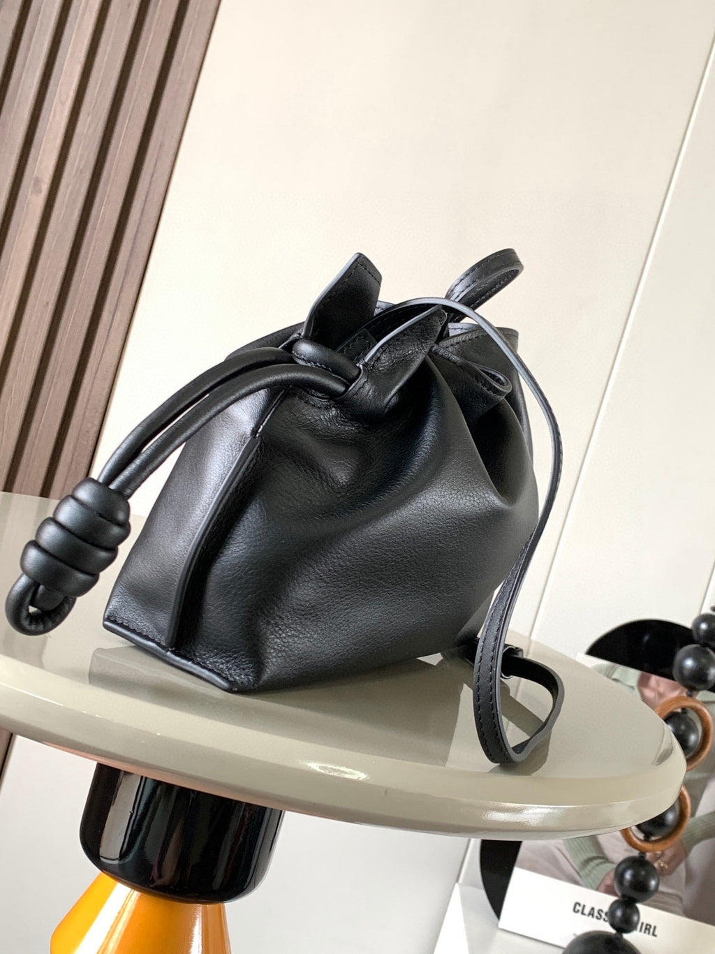 Loewe Medium 30 Flamenco Knot in Black Lambskin Bag