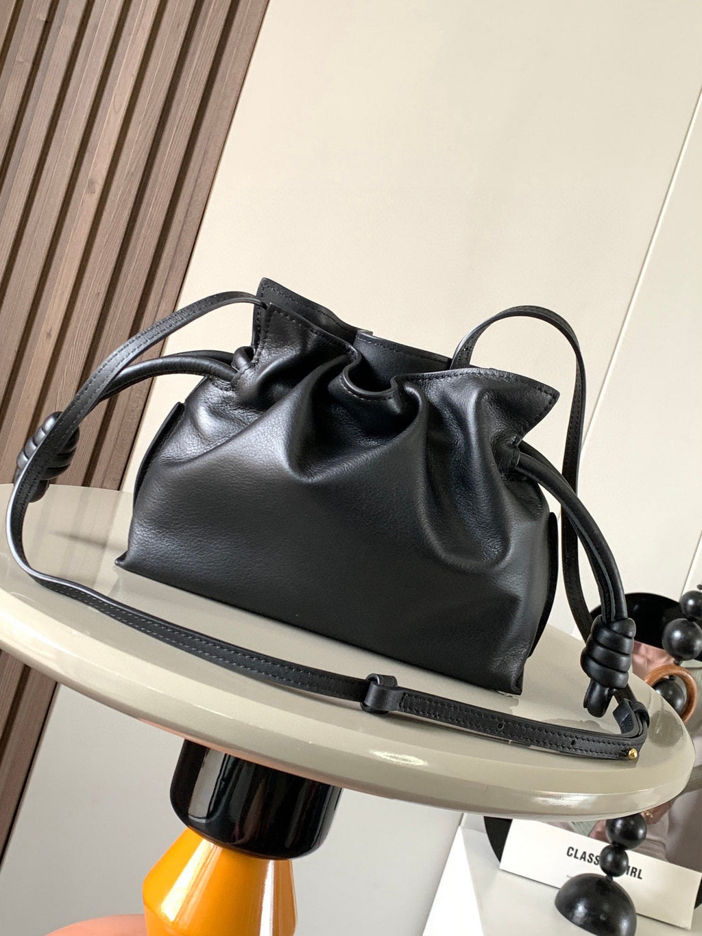 Loewe Medium 30 Flamenco Knot in Black Lambskin Bag