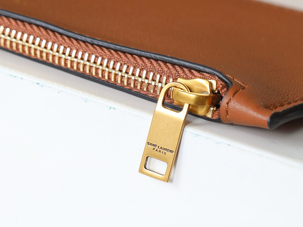 Saint Laurent Y Bucket Bag 30 in Brown Calfskin