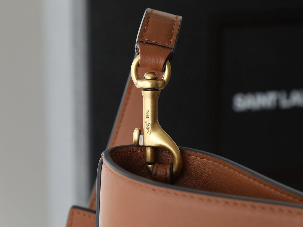 Saint Laurent Y Bucket Bag 30 in Brown Calfskin