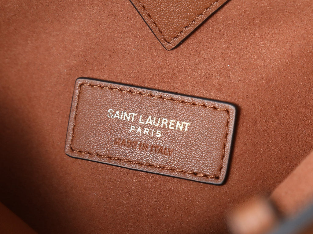 Saint Laurent Y Bucket Bag 30 in Brown Calfskin