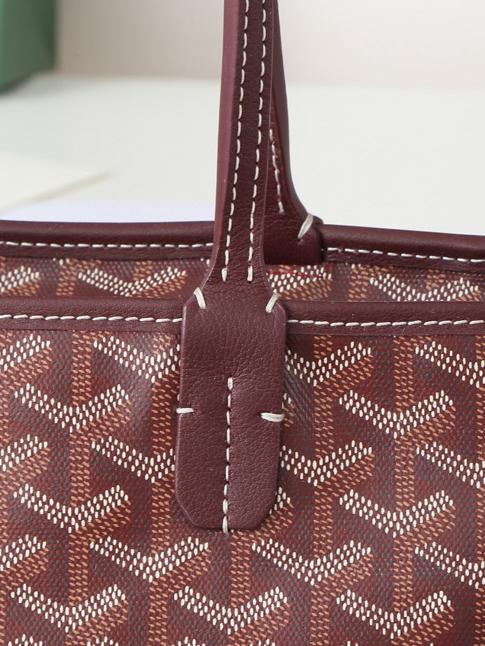 Goyard Saint Louis MM 30cm Burgundy Canvas Bag