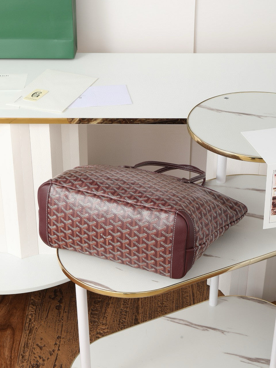 Goyard Saint Louis MM 30cm Burgundy Canvas Bag