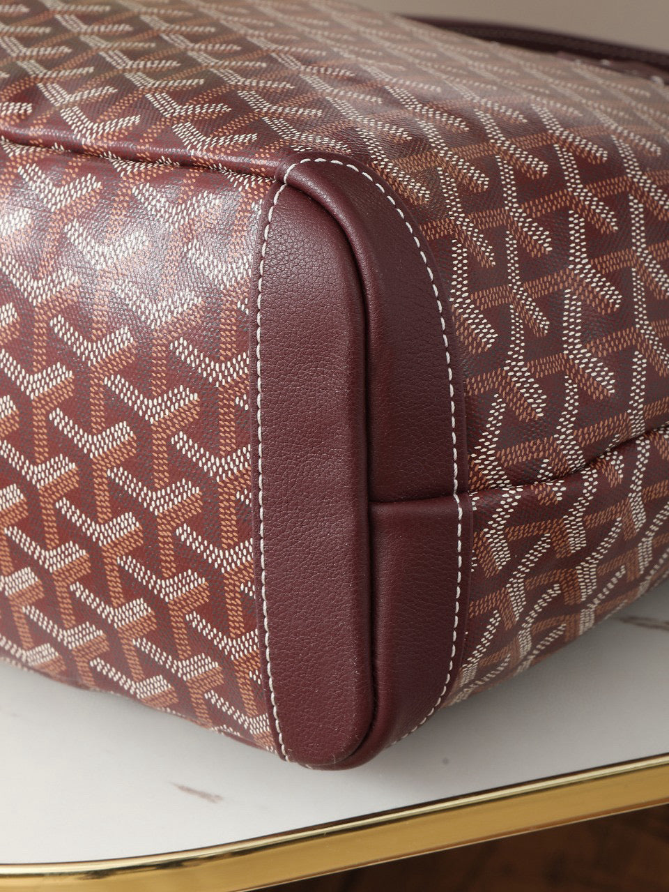 Goyard Saint Louis MM 30cm Burgundy Canvas Bag