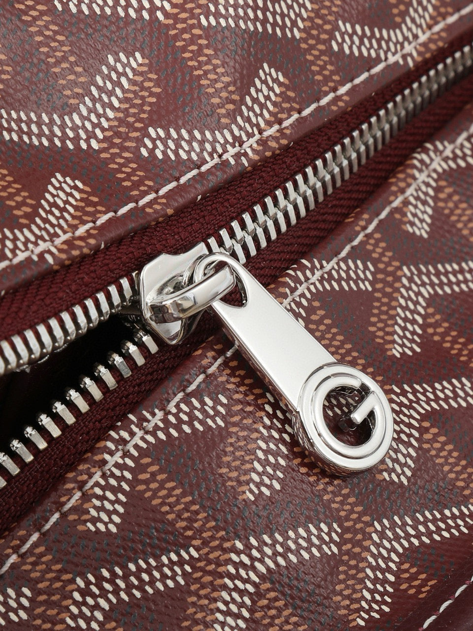 Goyard Saint Louis MM 30cm Burgundy Canvas Bag