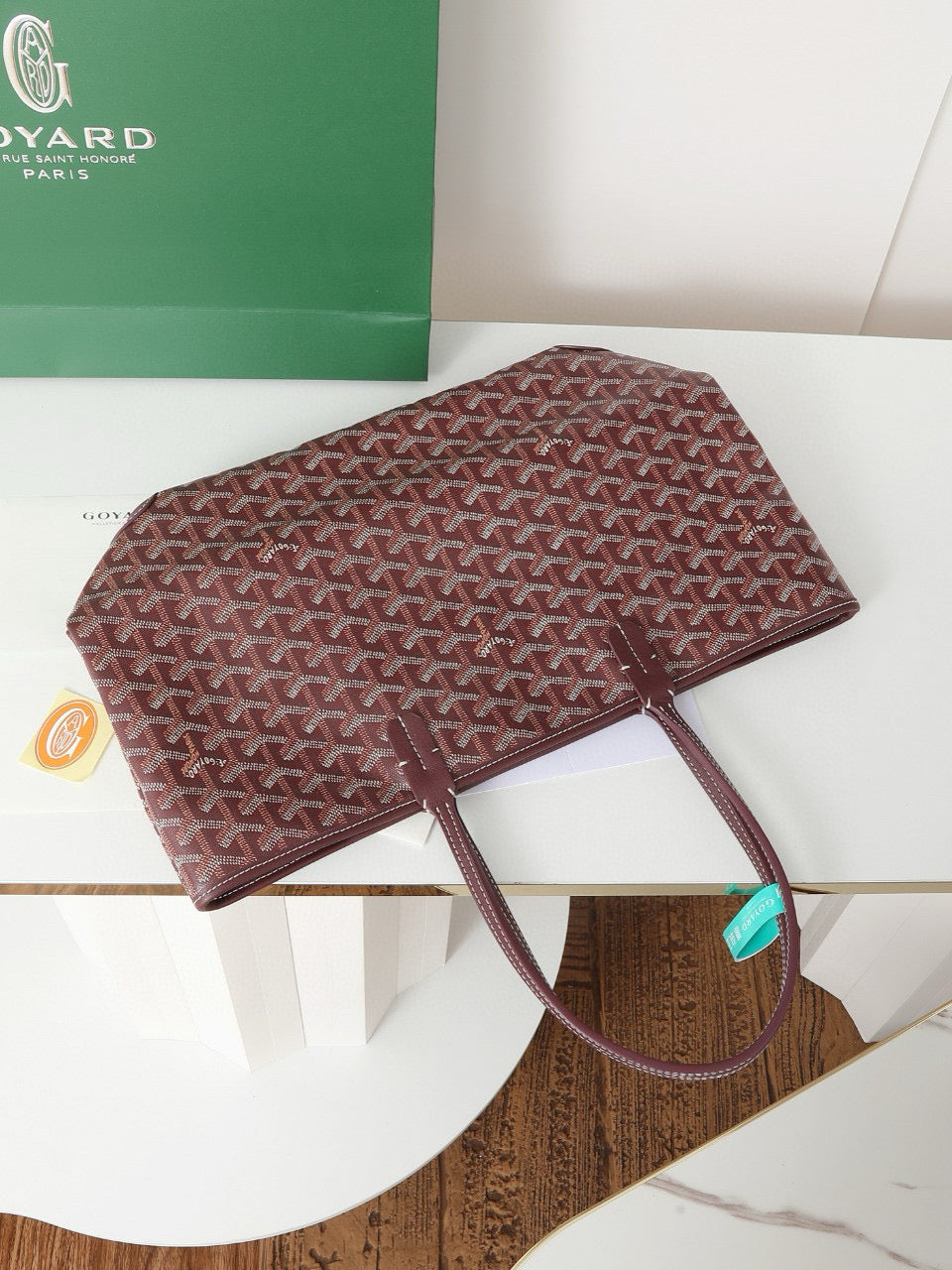 Goyard Saint Louis MM 30cm Burgundy Canvas Bag