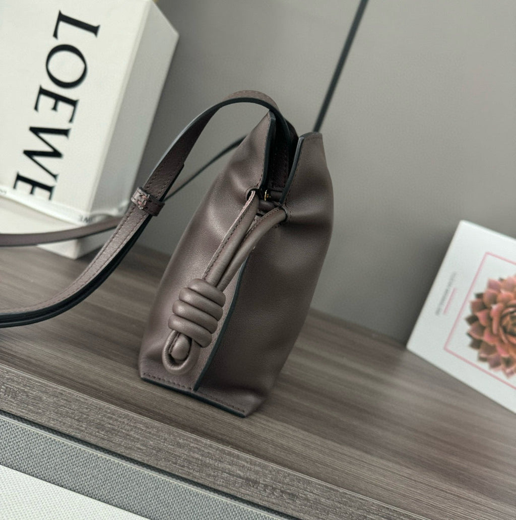 Loewe 23 Flamenco Purse Bucket in Chestnut Brown Calfskin