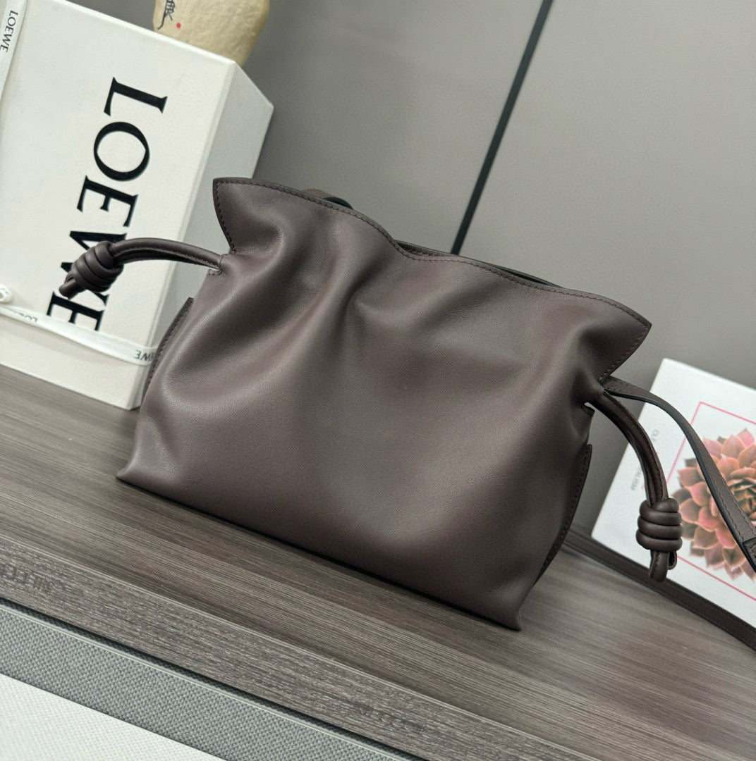 Loewe 23 Flamenco Purse Bucket in Chestnut Brown Calfskin