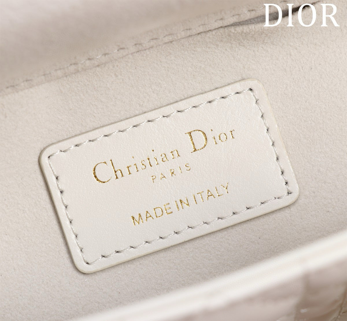 Dior Small Lady D-Joy 22 White Lambskin Gold Hardware Bag