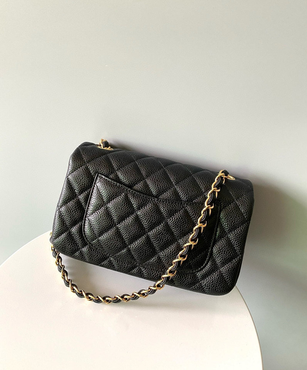 Chanel Mini Rectangle Flap Bag 20cm Black Caviar Gold Hardware