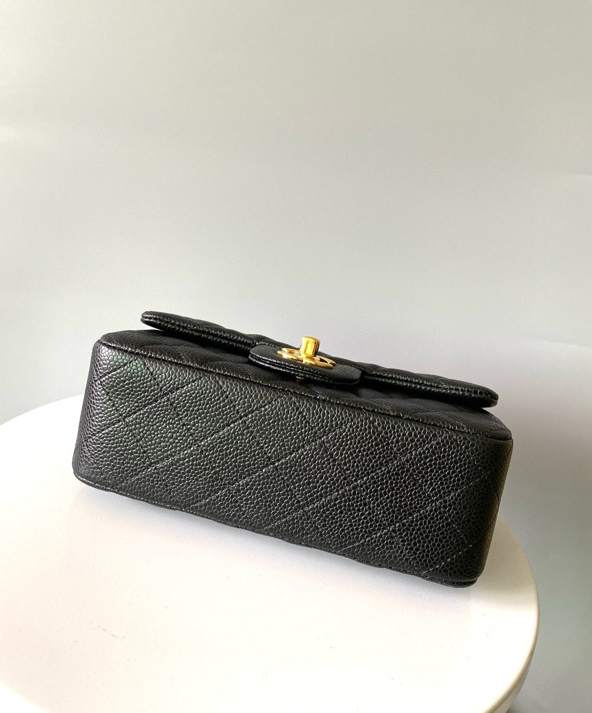 Chanel Mini Rectangle Flap Bag 20cm Black Caviar Gold Hardware