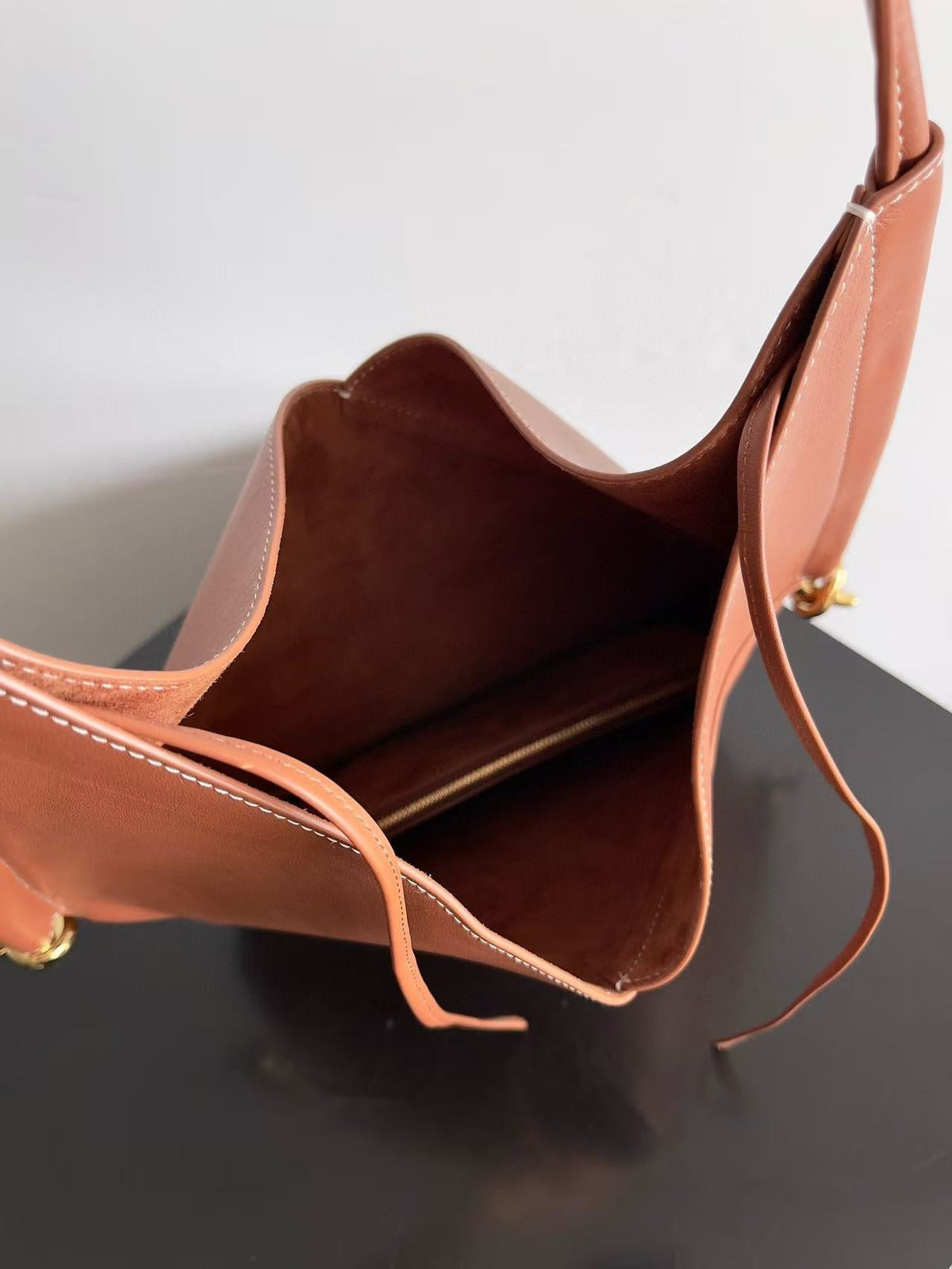 Bottega Veneta Medium Solstice 44 in Brown Lambskin Bag