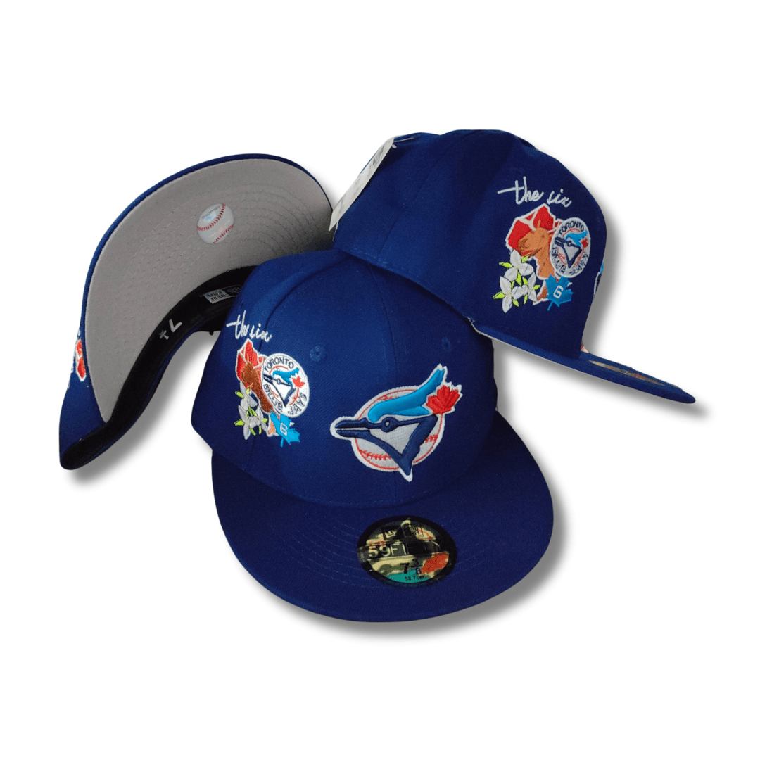 Toronto Blue Jays Embroidered with Floral Details Blue and White Fitted Cap