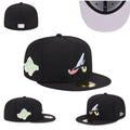 Atlanta Braves Custom Fitted Hat with Pastel Multicolor Logo and Gray Underbrim - Black