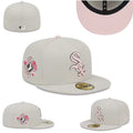 Chicago White Sox 59FIFTY Pink Floral Embroidered Hat - Light Gray and Pink