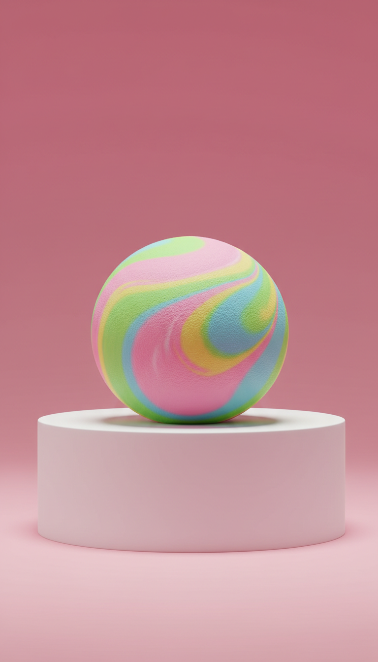 Swirl Stress Ball with Vibrant Marbling