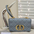 Dior Small Caro Bag Gray Supple Cannage Calfskin