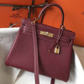 Hermes Kelly 28cm in Burgundy Red Calfskin Gold Hardware - Pre Order Bag