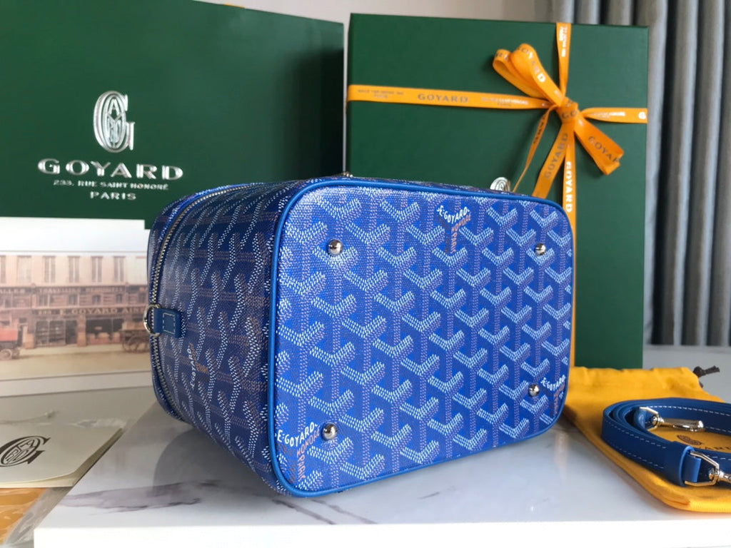 Goyard Muse Vanity Case 20 in Blue Goyardine Canvas