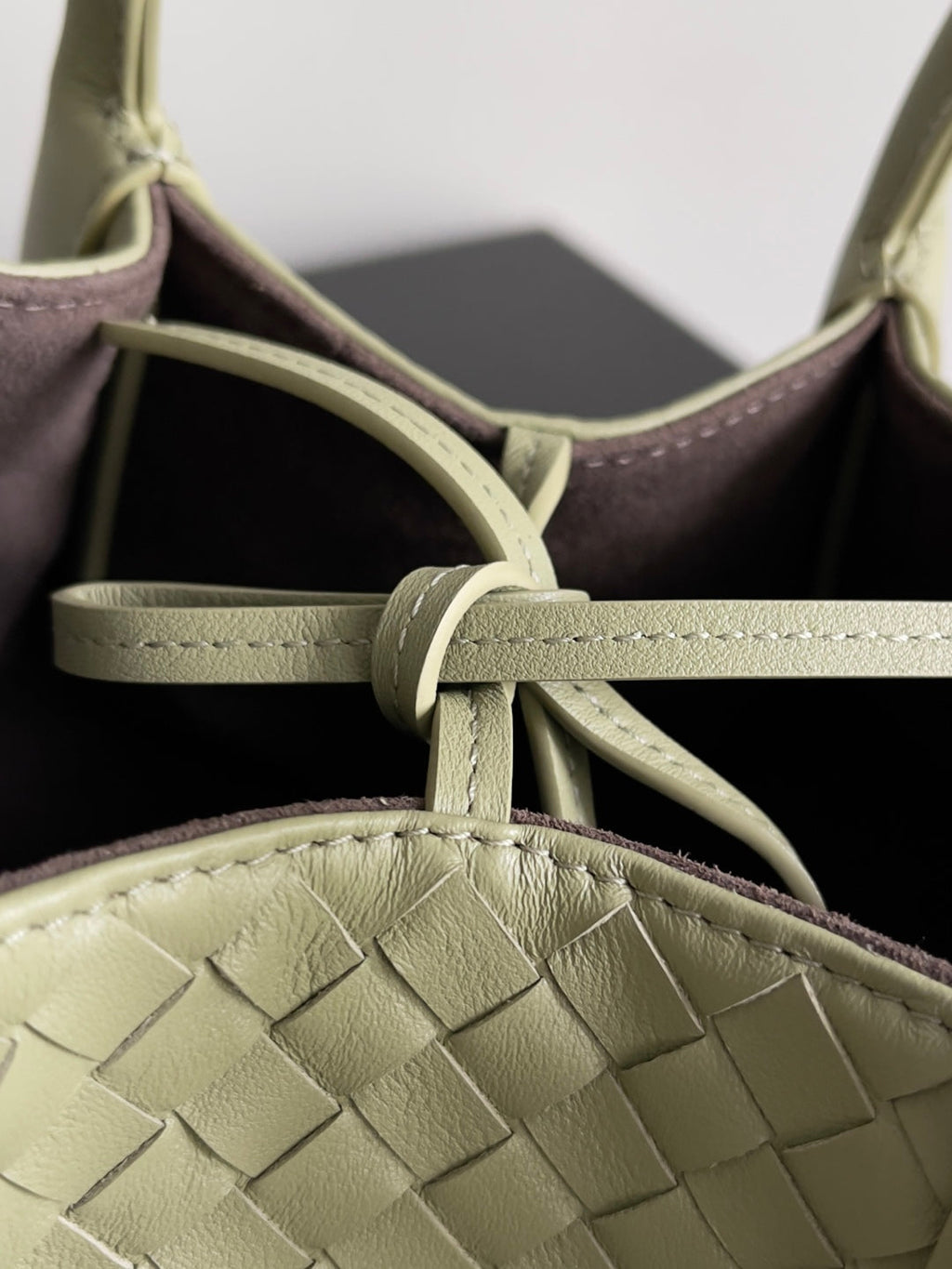 Bottega Veneta Small Pinacoteca Reversible Tote Bag 24 in Matcha Lambskin and Brown Suede