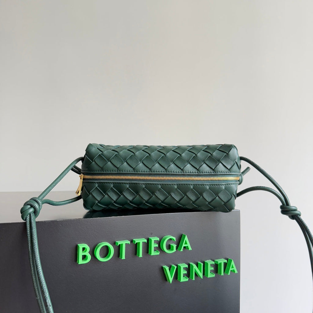 Bottega Veneta Mini Loop Camera Bag 22 in Dark Green Calfskin