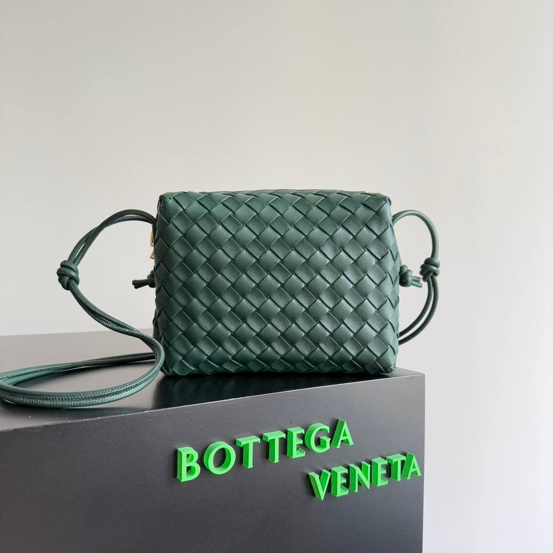 Bottega Veneta Mini Loop Camera Bag 22 in Dark Green Calfskin