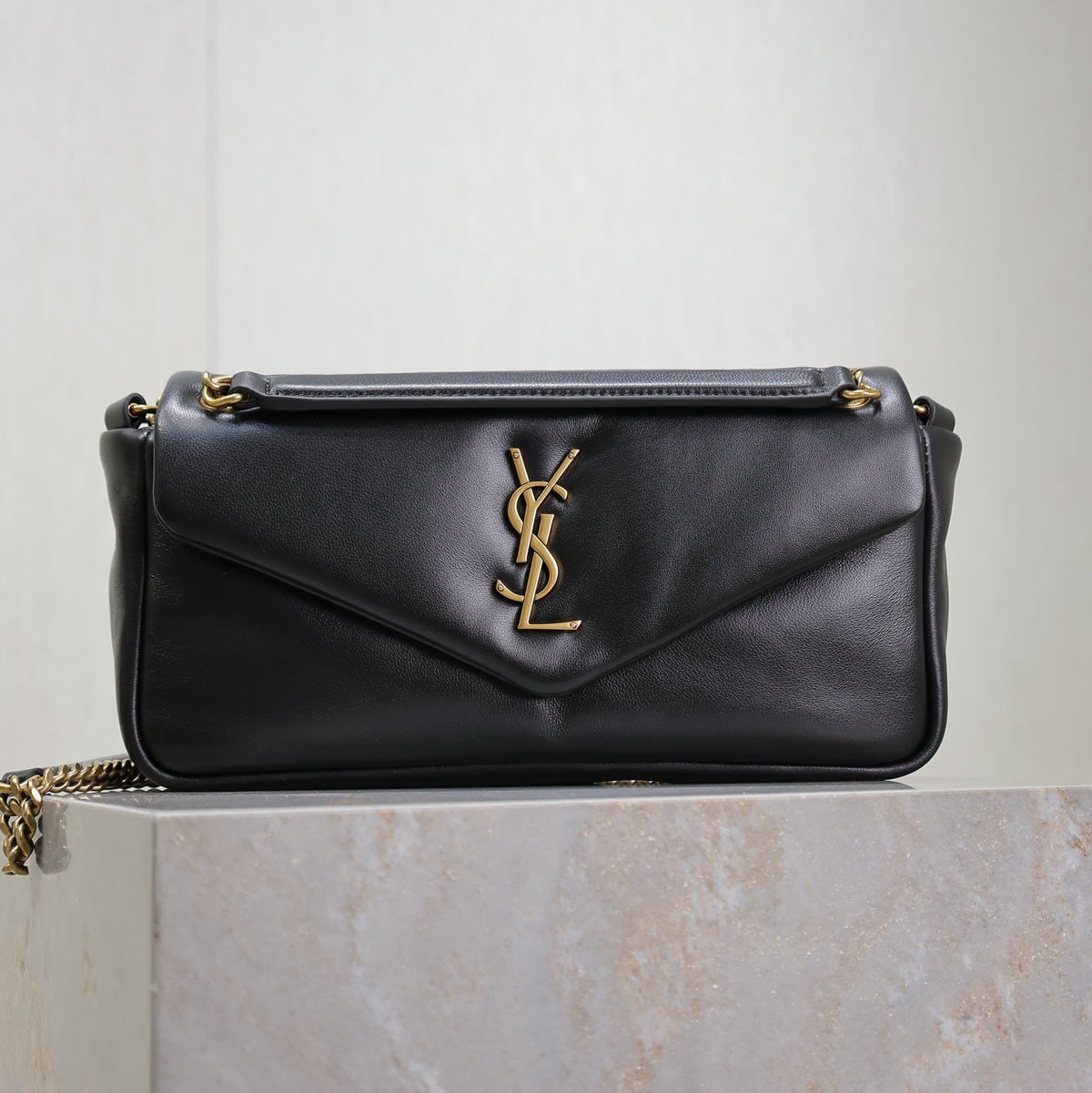 Saint Laurent 25S Calypso Handbag 26 in Black Lambskin Gold Hardware