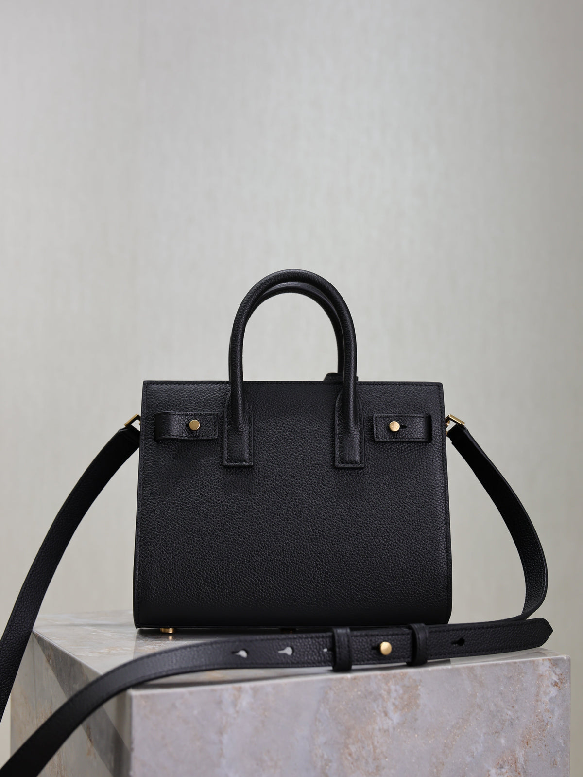 Saint Laurent 25S Sac de Jour 22 in Black Supple Grained Calfskin Gold Hardwre Bag