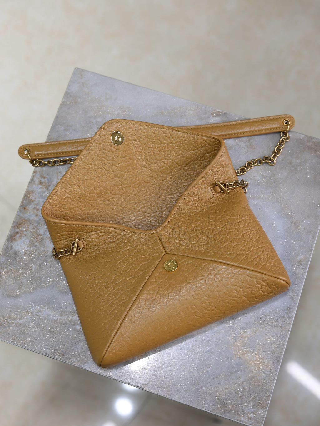 Saint Laurent 25S Calypso Mini 19 in Caramel Lambskin Gold Hardware Bag