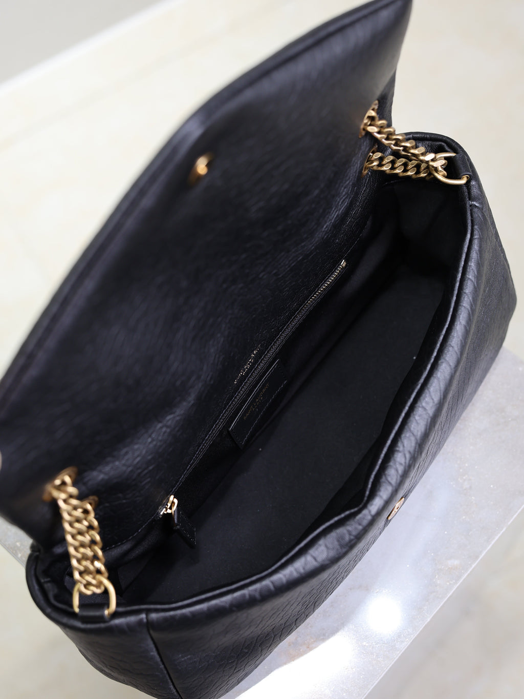 Saint Laurent 25S Calypso 30 in Black Grained Calfskin Gold Hardware Bag