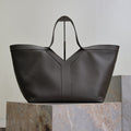 Saint Laurent 25S Y Maxi Tote 50 in Muted Charcoal Calfskin Gold Hardwre