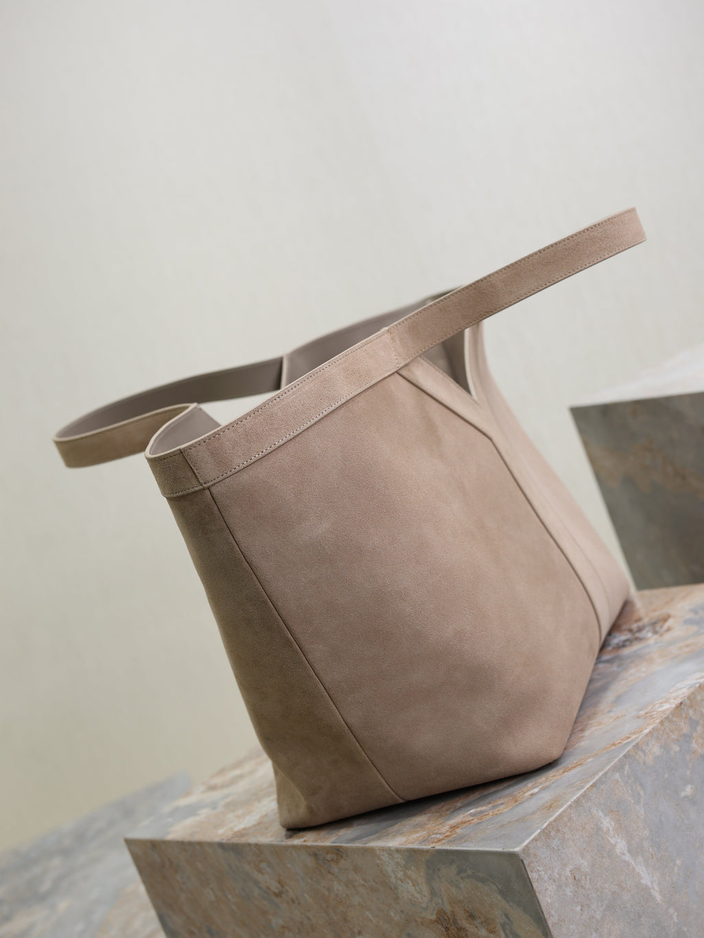 Saint Laurent 25S Y Maxi Tote 50 in Dry Grain Suede Gold Hardwre