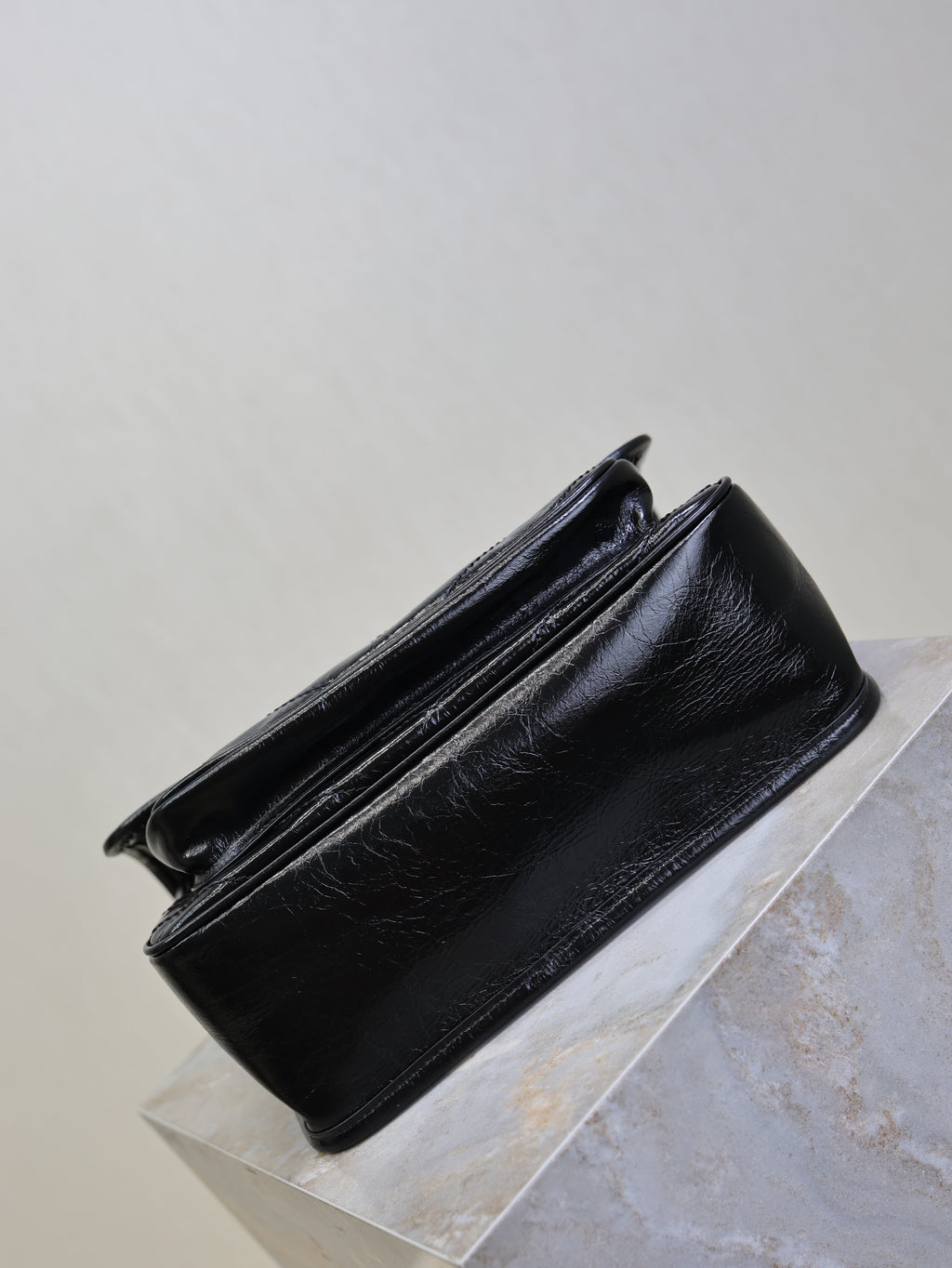 Saint Laurent 25S Niki MM Bag 28 in Black Glossy Calfskin Gold Hardwre