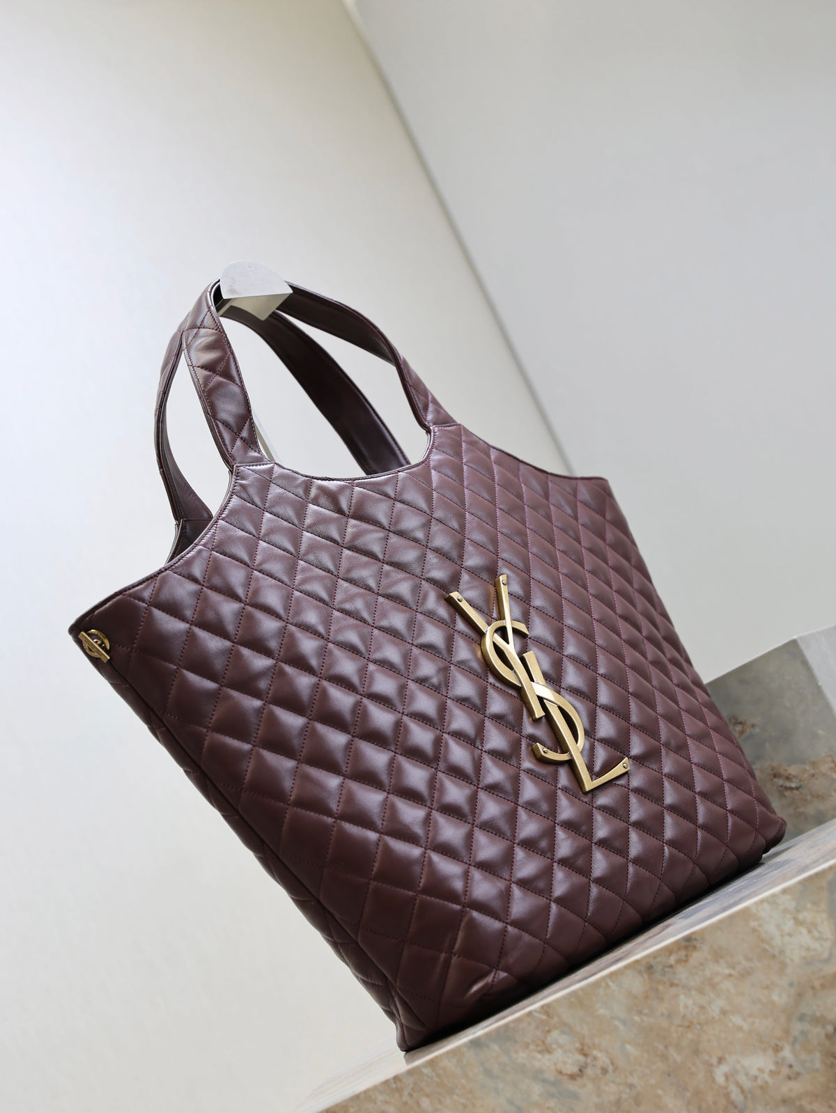 Saint Laurent 25S Icare 27 in Rouge Cabernet Quilted Calfskin Gold Hardware Bag