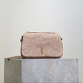 Saint Laurent 25S Jamie 4.3 Mini 20 in Dusty Rose Beige Suede Gold Hardware Bag